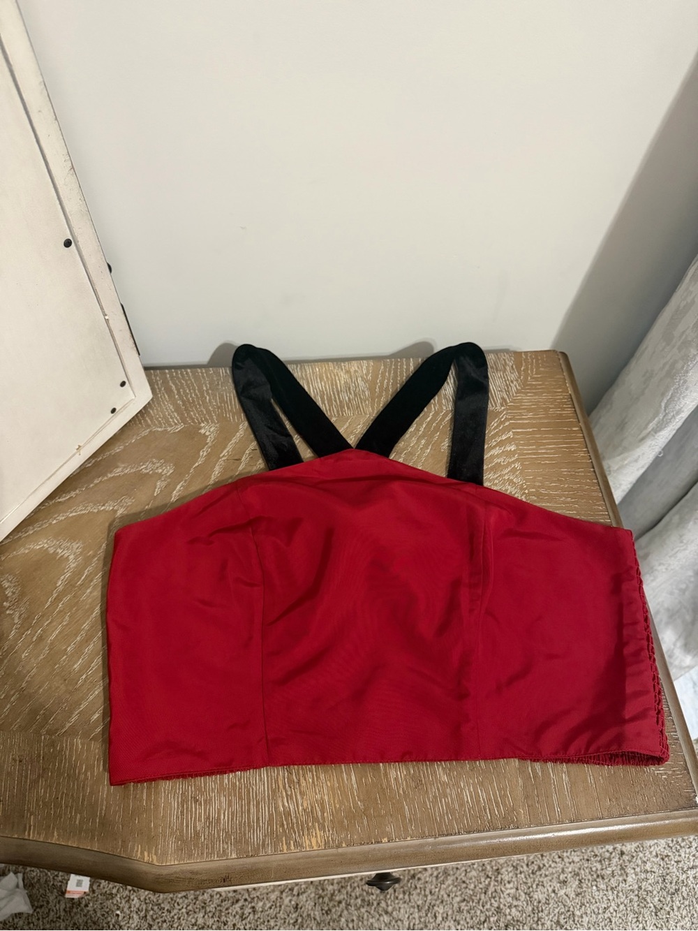Old Navy Red Cropped Tank with Black Straps